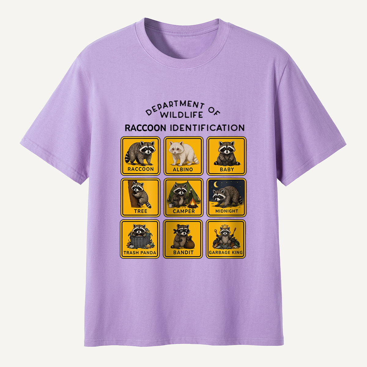 Department of Wildlife Raccoon Identification T-Shirt