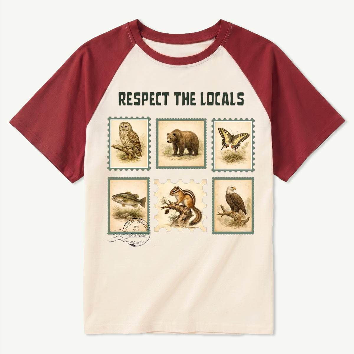 Respect The Locals Earth Day Wildlife Raglan T-Shirt