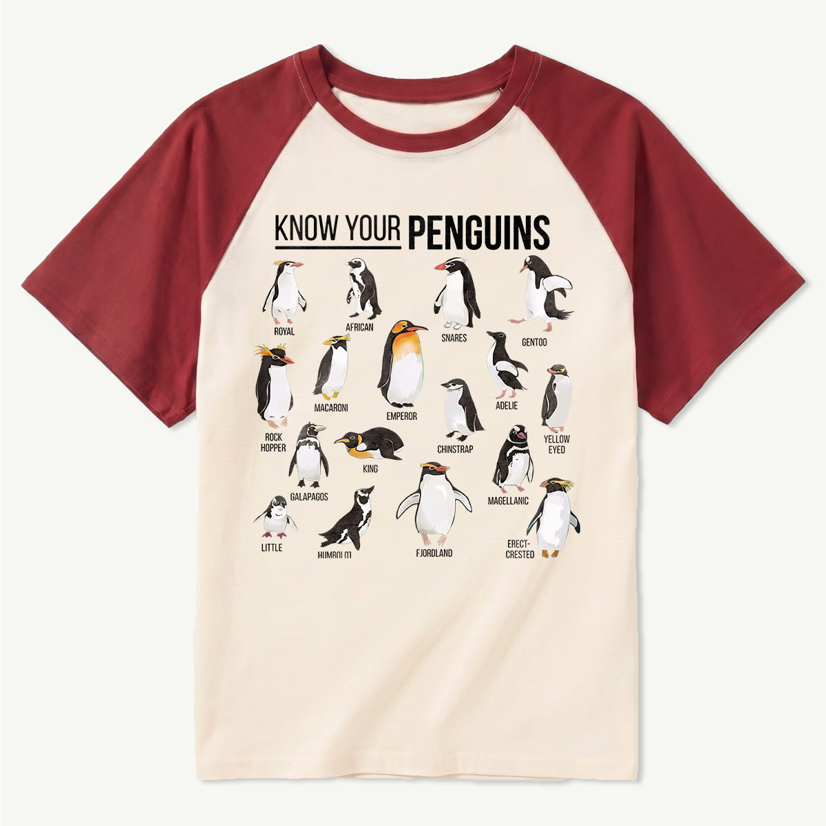 Know Your Penguins Raglan T-Shirt