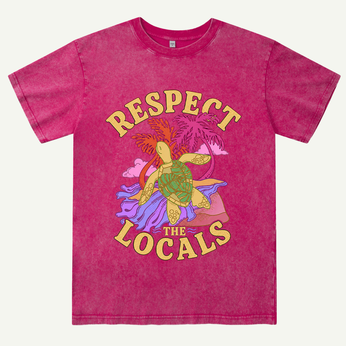 Sea Turtle Tropical Beach Washed T-Shirt