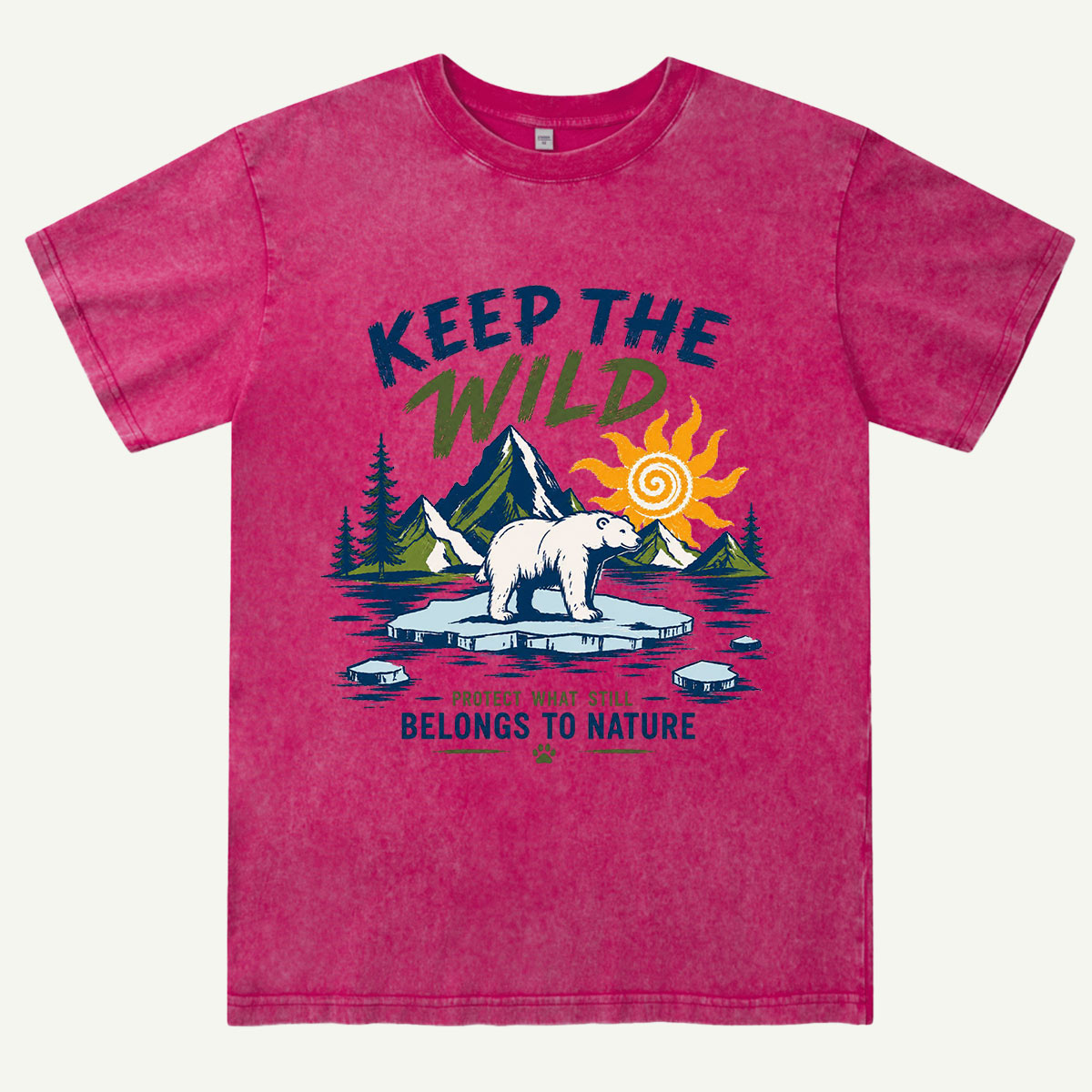 Keep the Wild Outdoor Adventure Wild Arctic Bear Washed T-Shirt