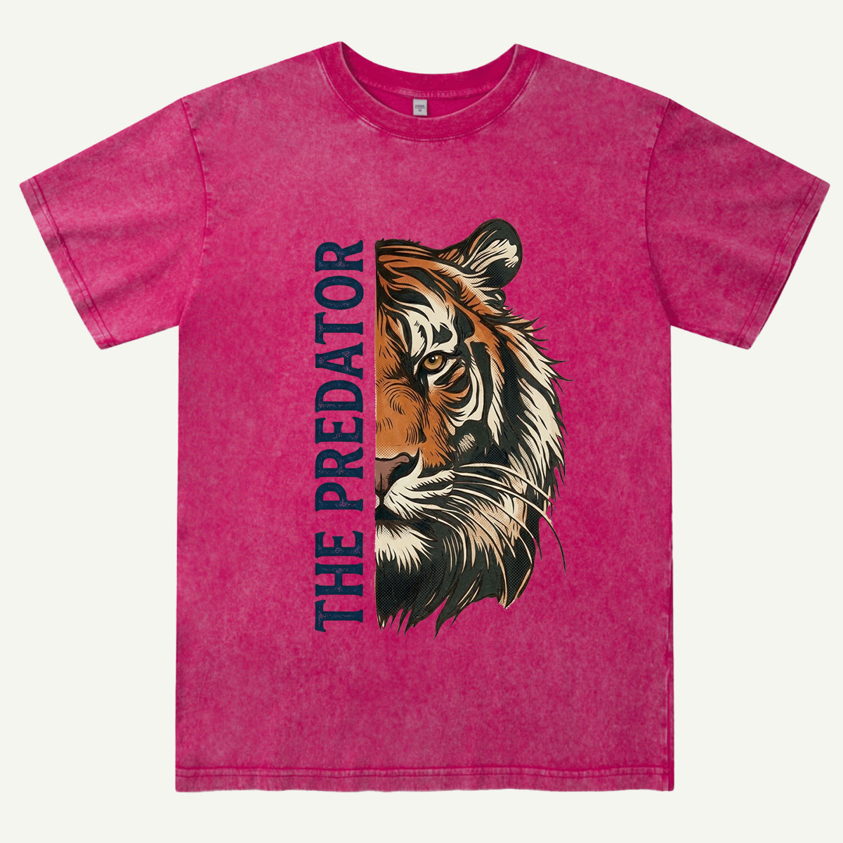 Half Face Tiger Predator Washed T-Shirt