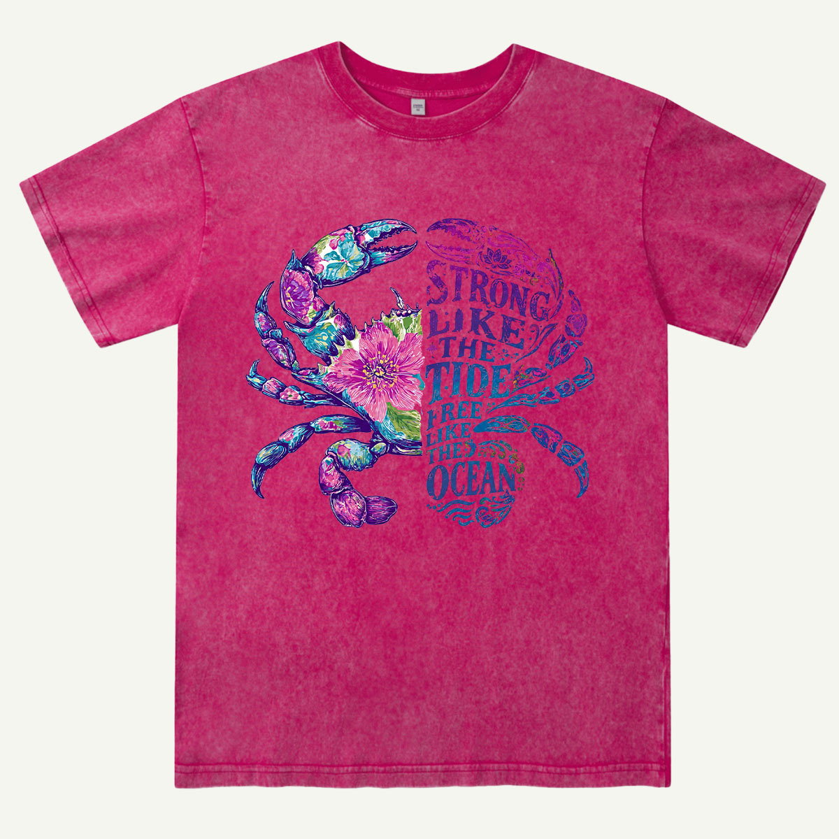 Strong Like the Tide Crab Ocean Washed T-Shirt
