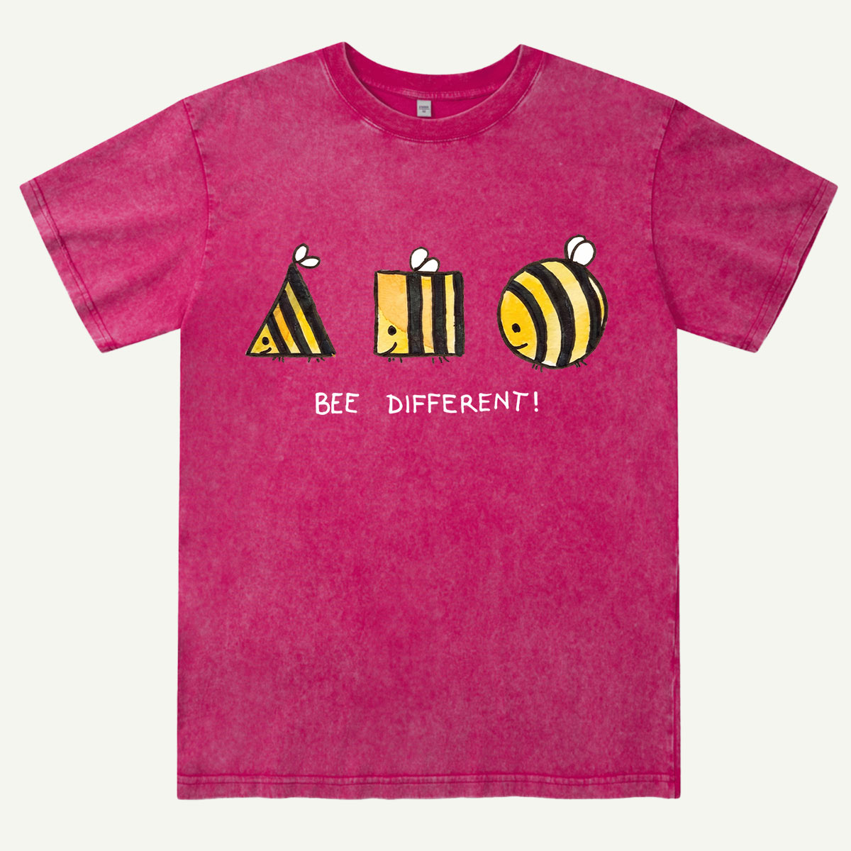 Bee Different Cute Bumblebee Washed T-Shirt