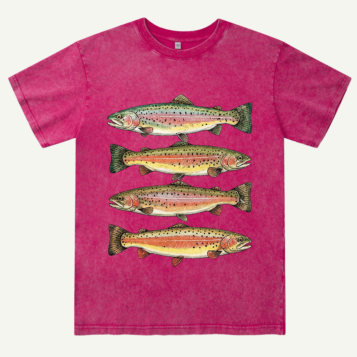 Rainbow Trout Fishing Washed T-Shirt