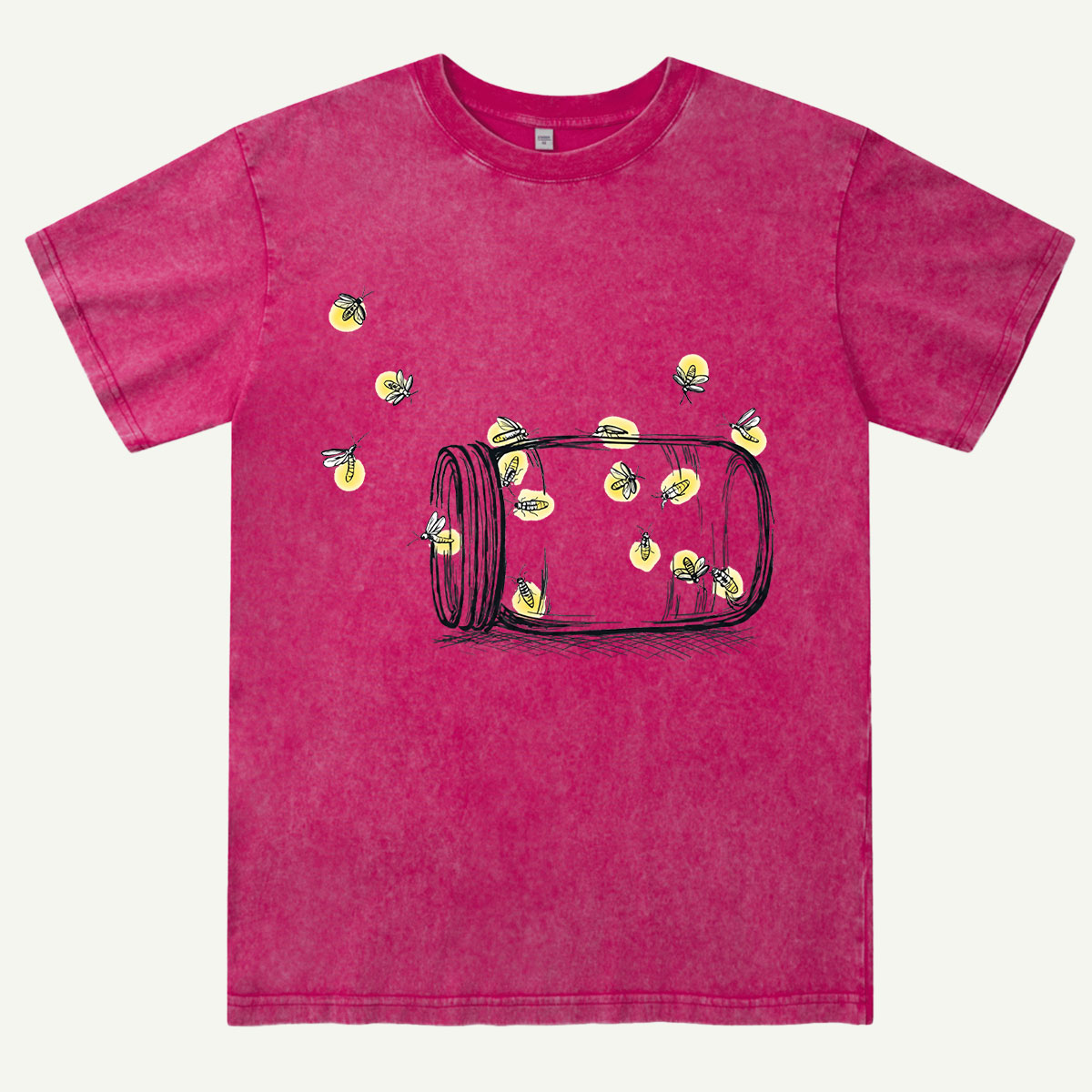 Summer Fireflies in a Jar Washed T-Shirt