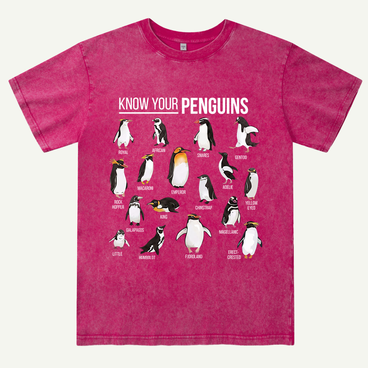 Know Your Penguins Washed T-Shirt