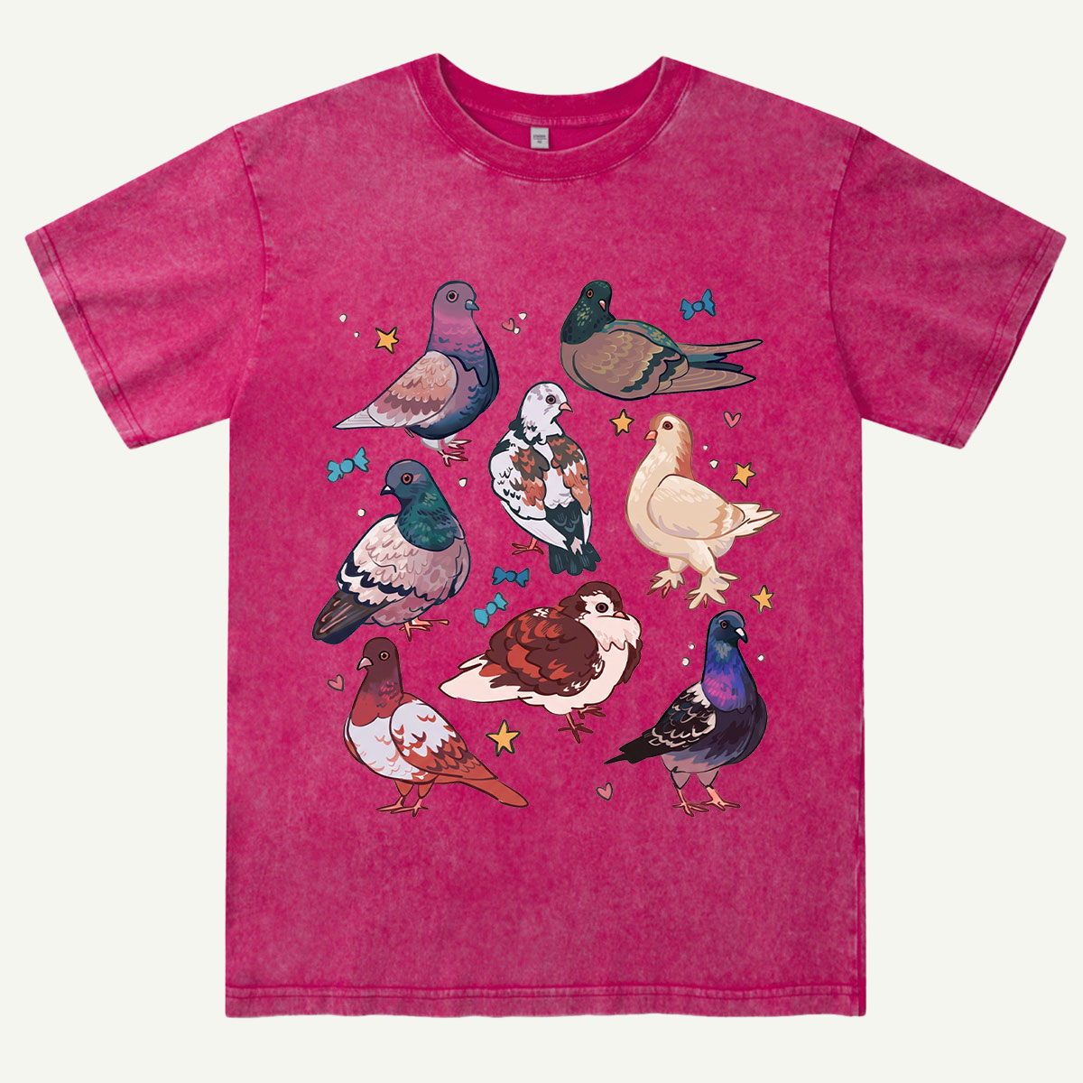 Cute Pigeon Squad Washed T-Shirt