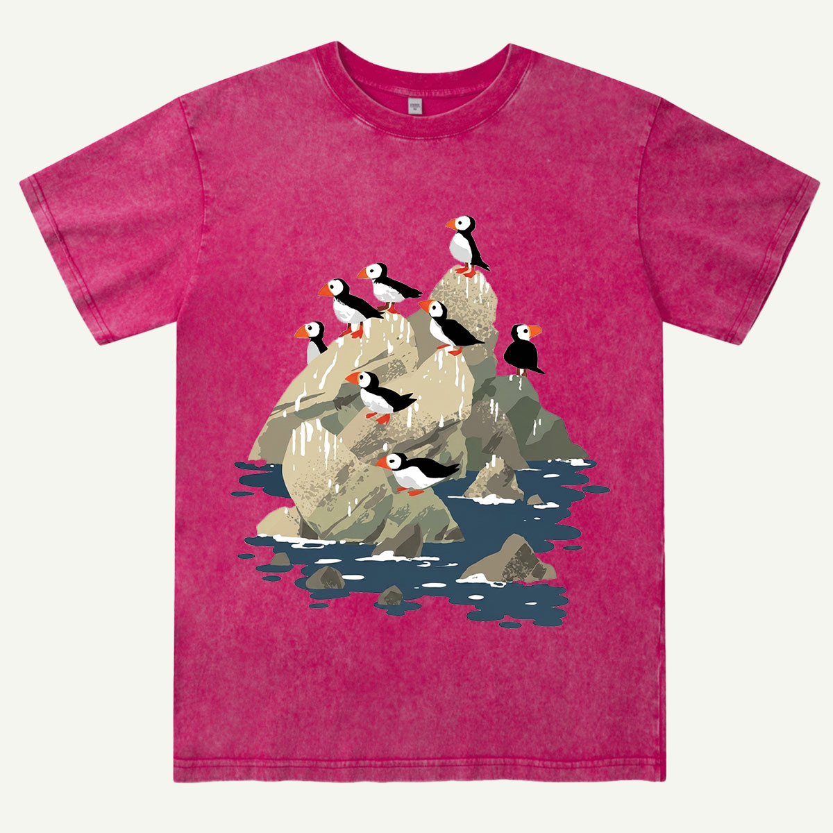 Coastal Wildlife Ocean Bird Washed T-Shirt