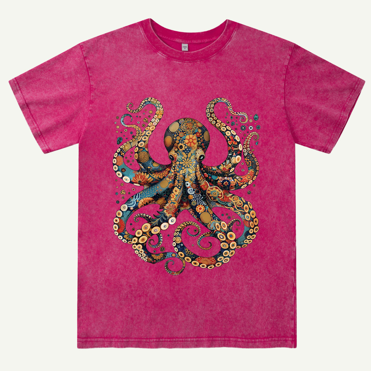 Ocean Octopus Artistic Washed T-Shirt