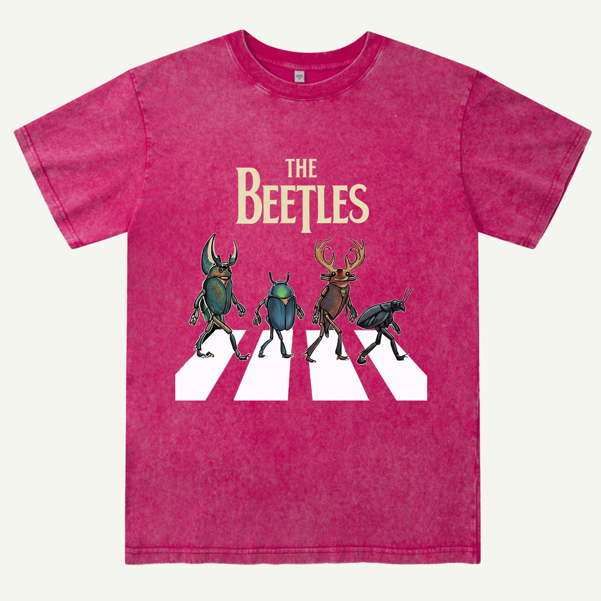 The Beetles Funny Insect Band Washed T-Shirt