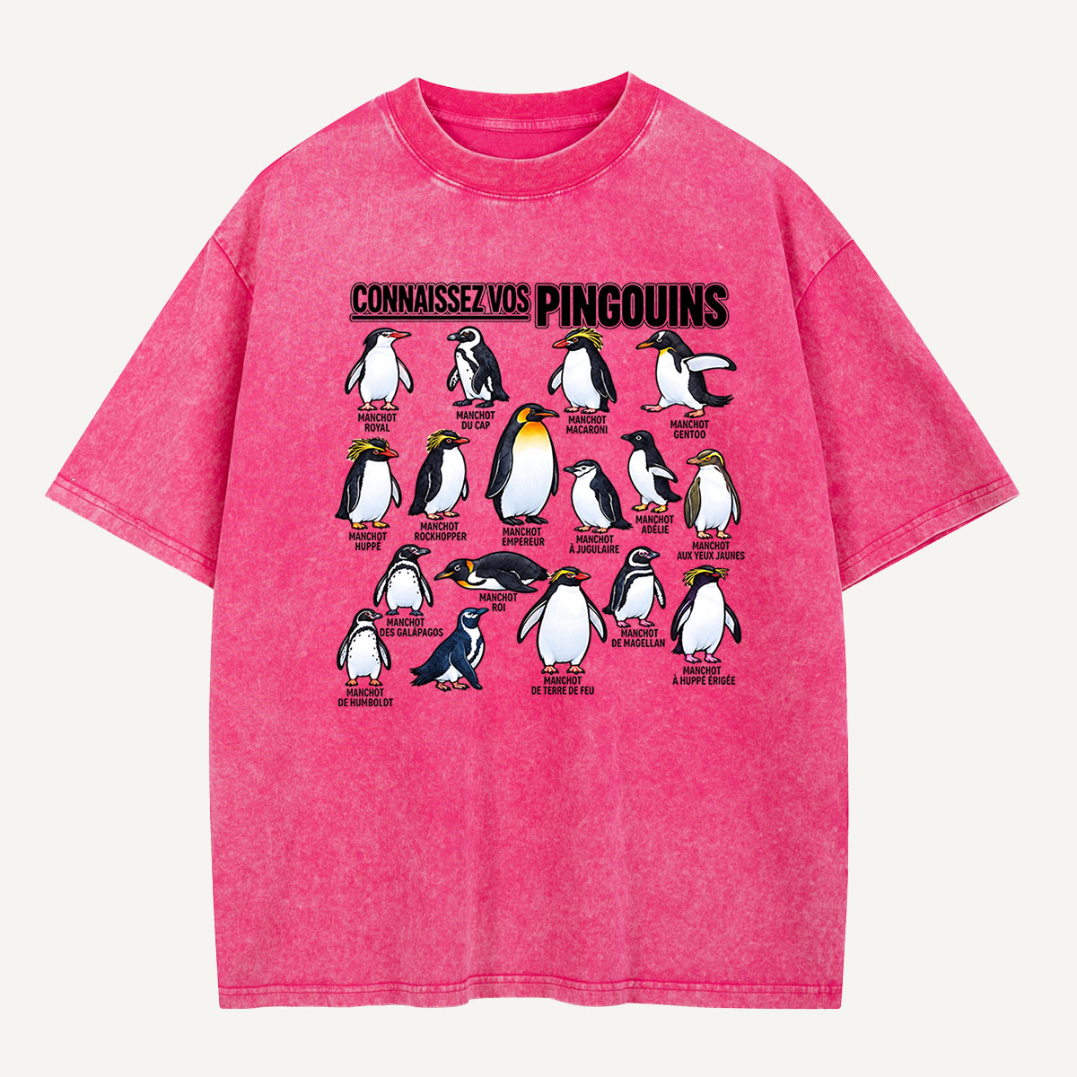 Connaissez Vos Pingouins Penguin Guide Washed T-Shirt