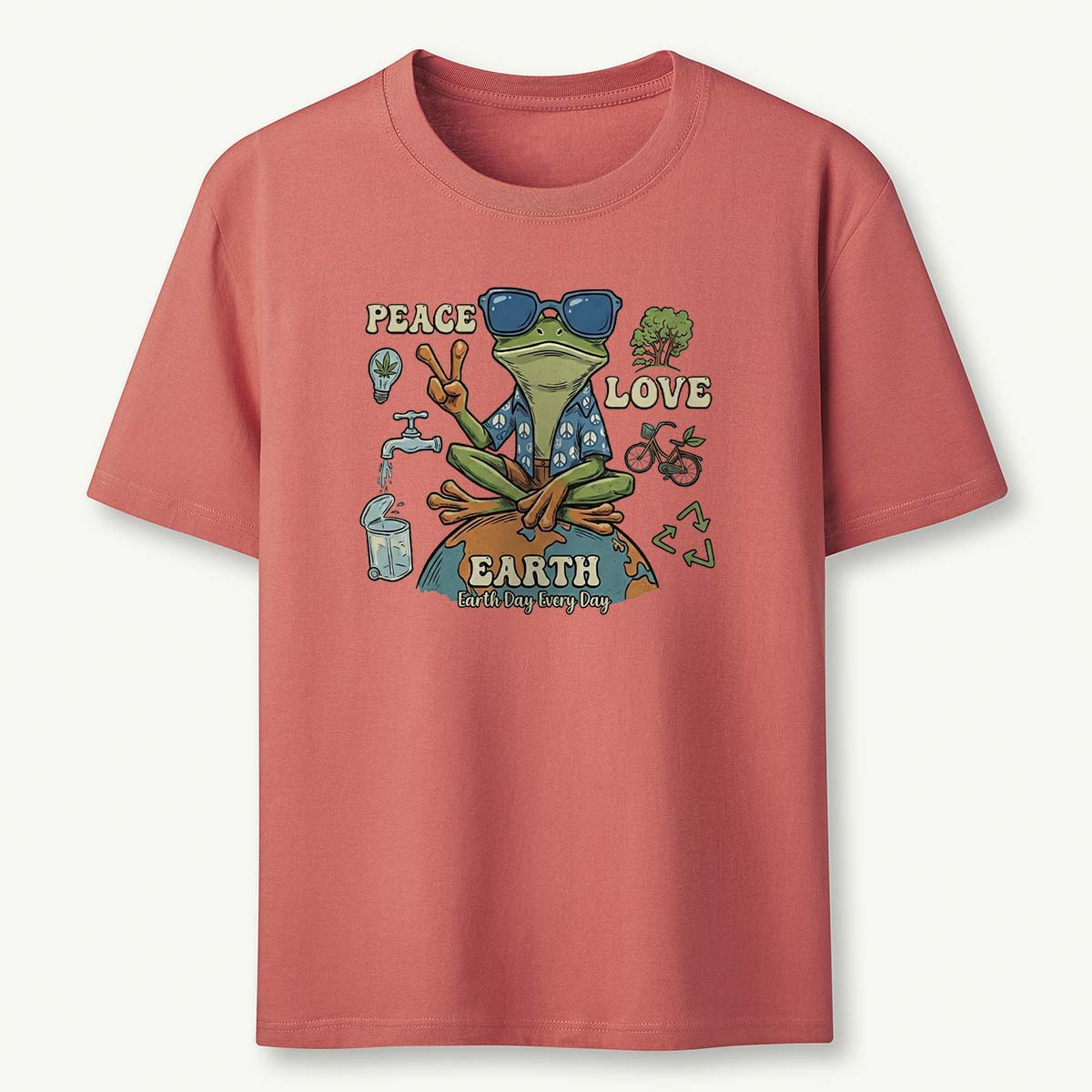 Peace Love Earth Frog T-Shirt