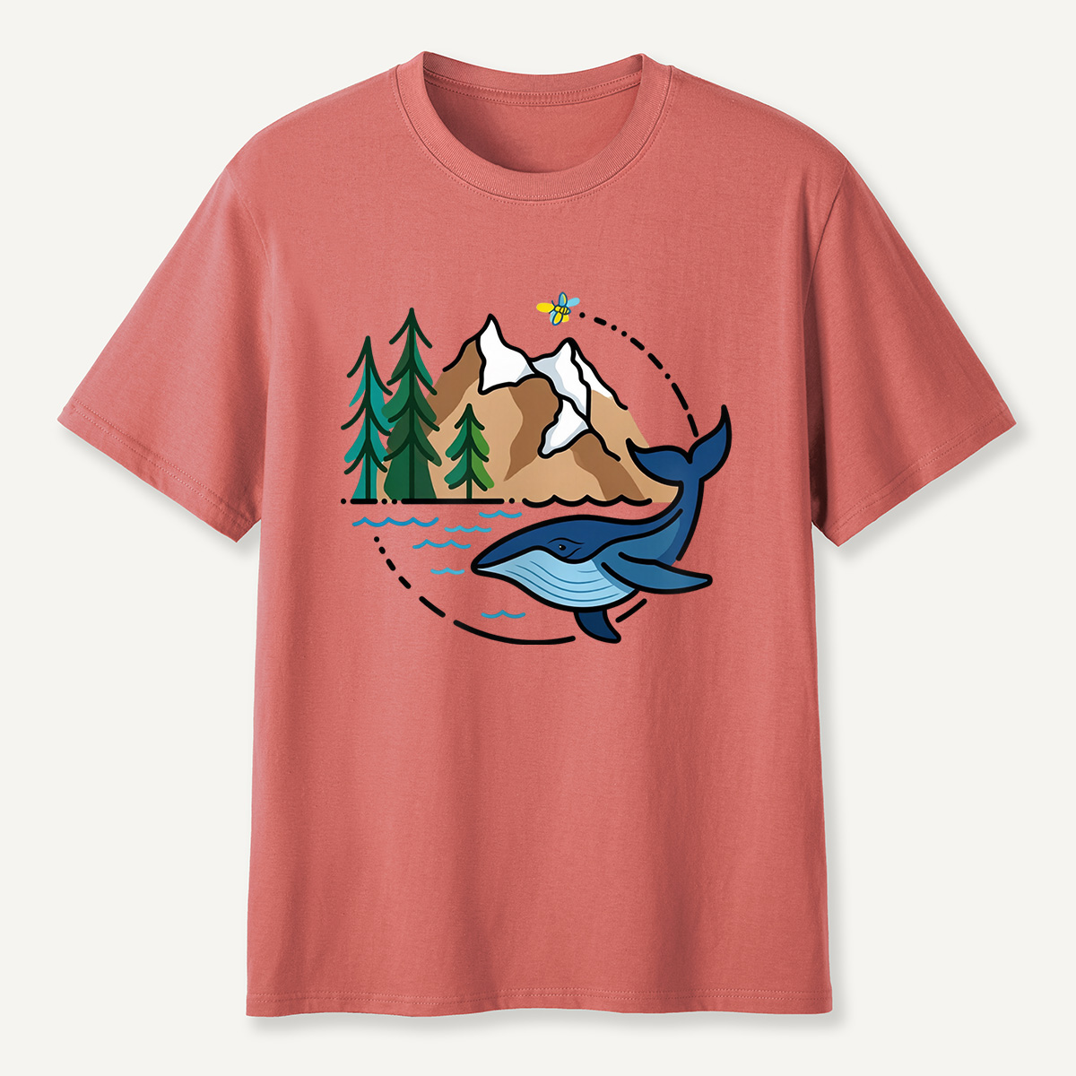 Whale & Mountain Forest T-Shirt