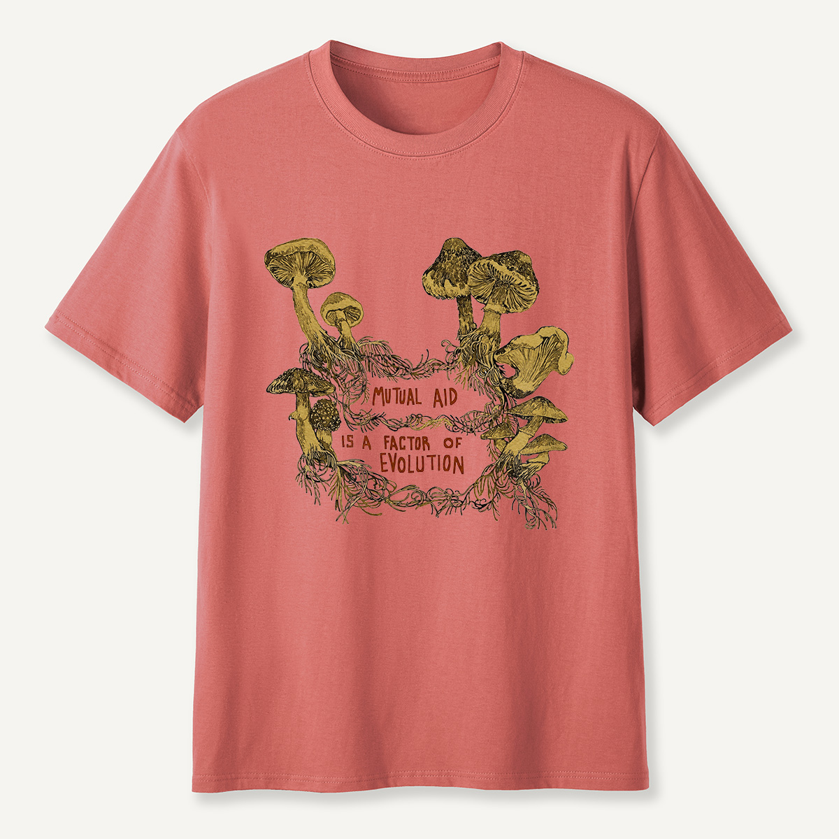 Mutual Aid Mushroom Evolution T-Shirt