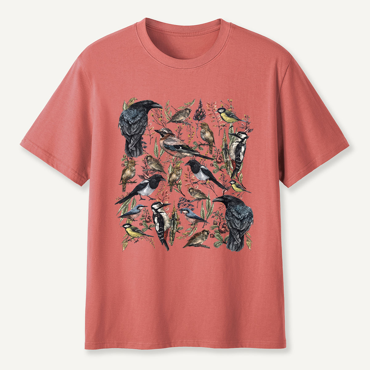 Vintage Wild Birds Botanical T-Shirt