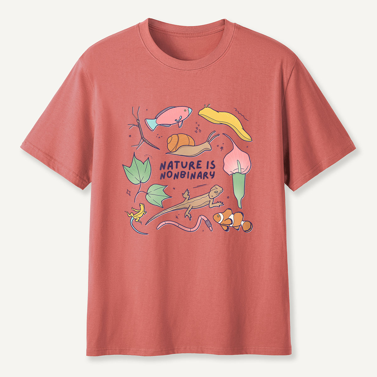 MDCTBYWY26072405 Nature is Nonbinary T-Shirt