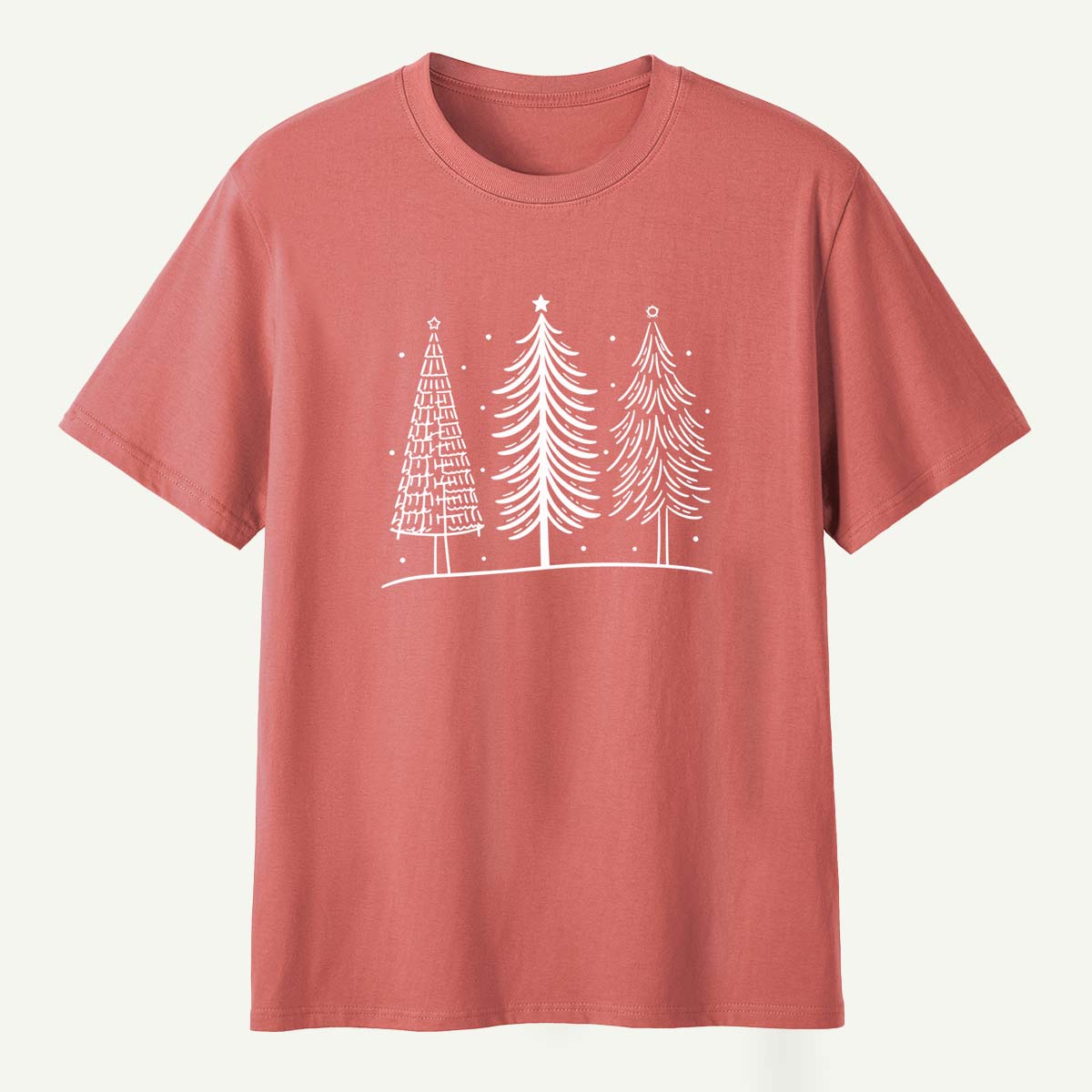 Hand Drawn Winter Christmas Tree Trio T-Shirt