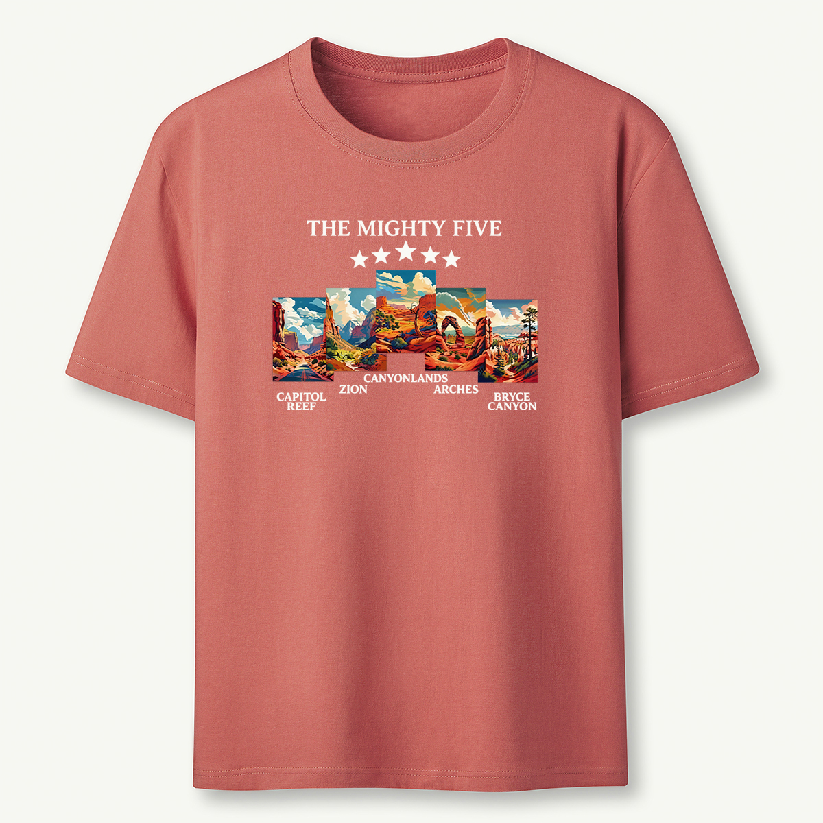 Vintage Moab Utah Souvenir Big 5 Mighty Five 1 National Park T-Shirt