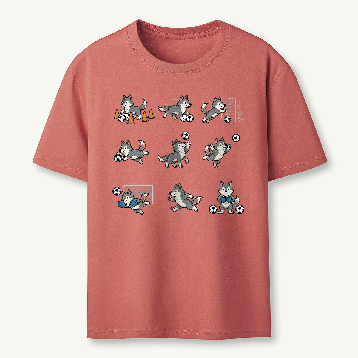 Funny Wolf Soccer T‑Shirt