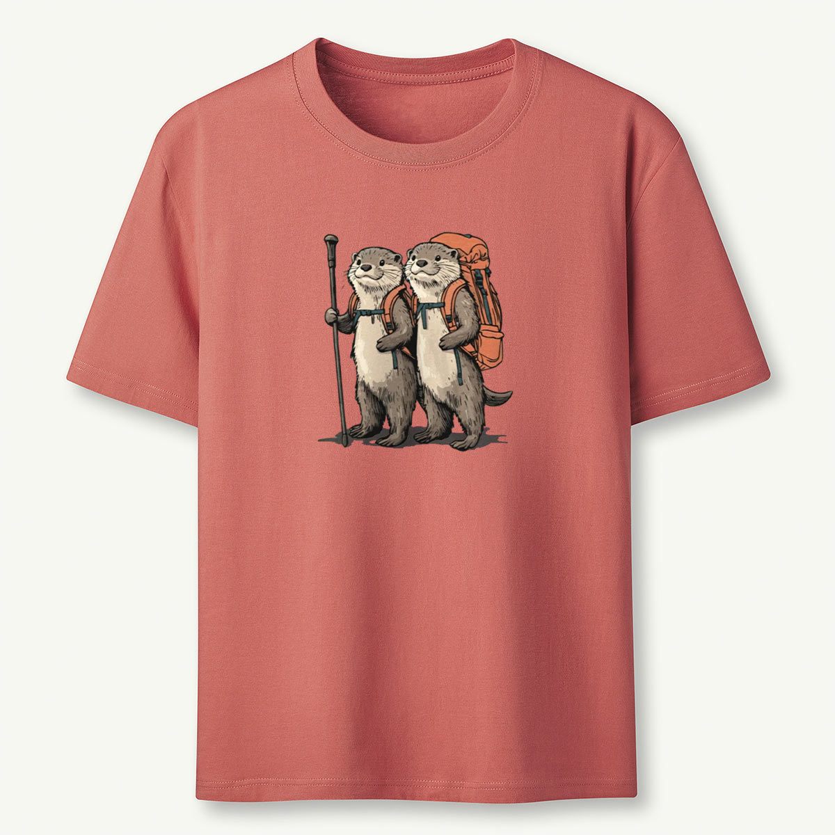 Otter Couple Backpacker T-Shirt