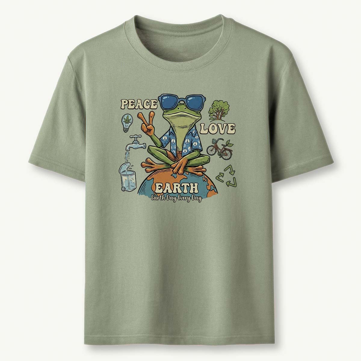 Peace Love Earth Frog T-Shirt
