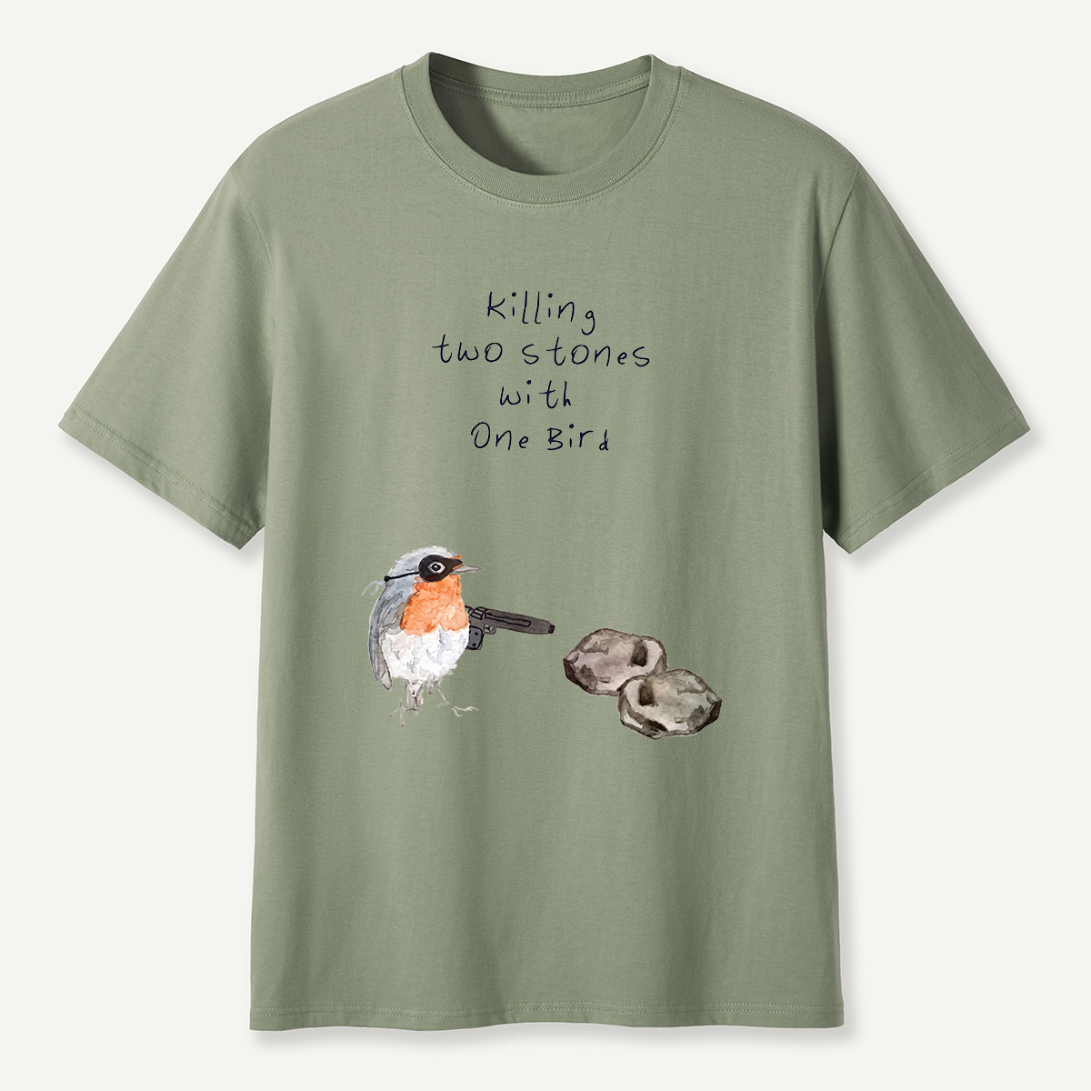 MDCTBYWY26072205 Killing Two Stones with One Bird T-Shirt