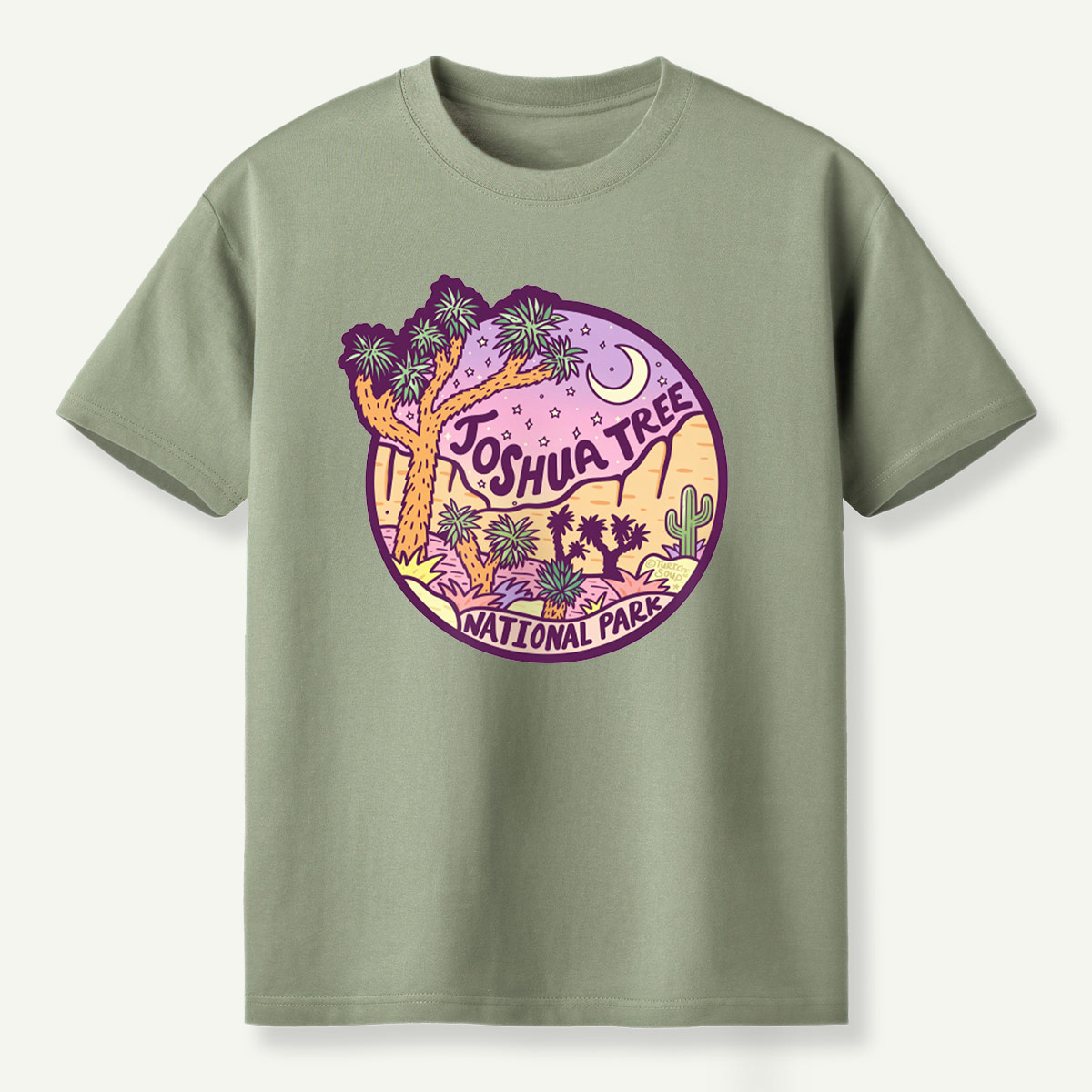 Joshua Tree National Park Desert Moonlight Landscape T-Shirt