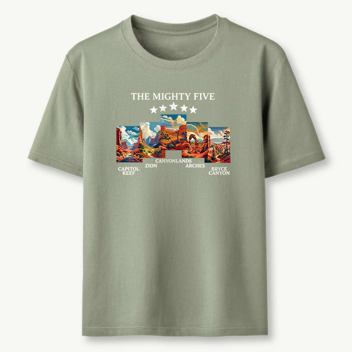 Vintage Moab Utah Souvenir Big 5 Mighty Five 1 National Park T-Shirt