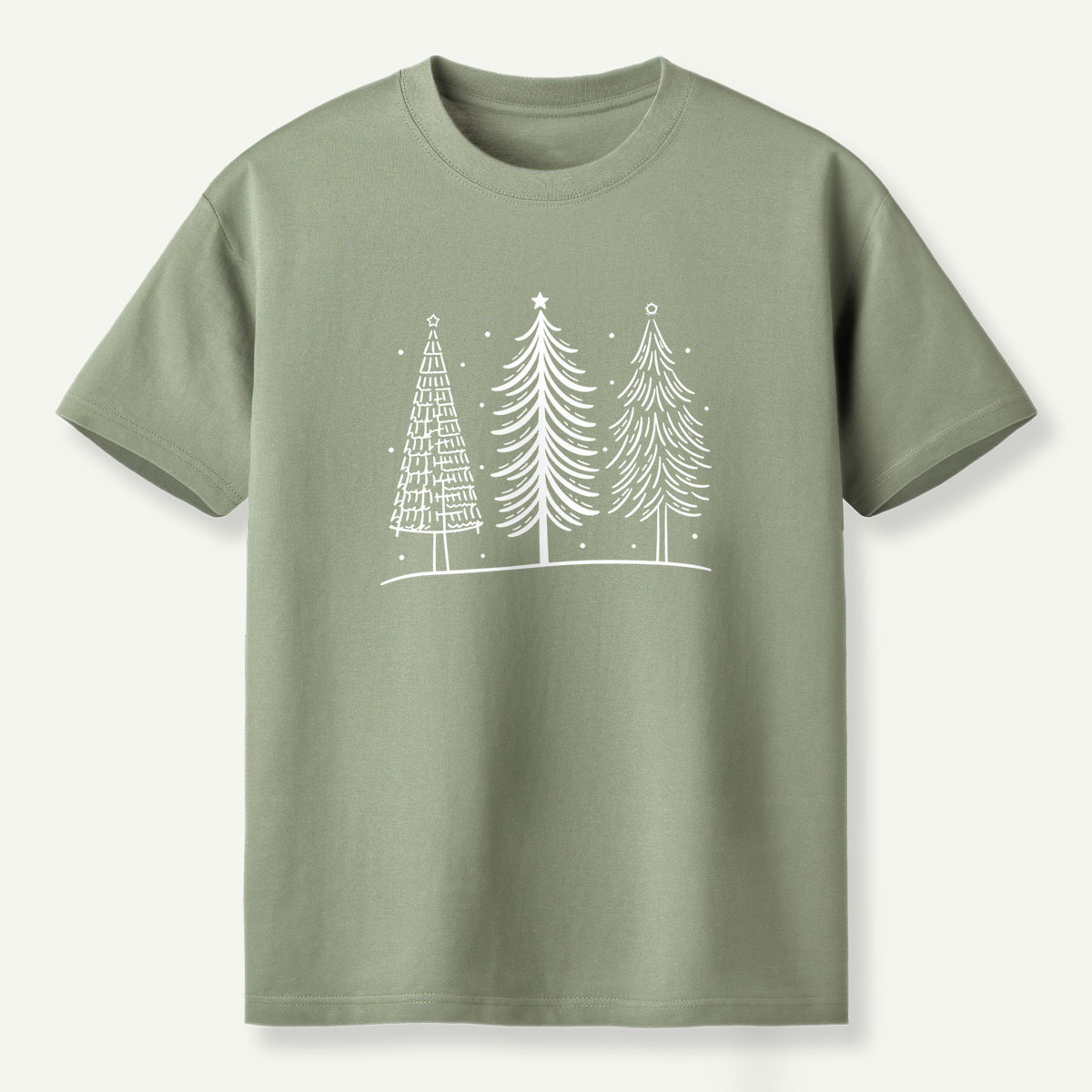 Hand Drawn Winter Christmas Tree Trio T-Shirt