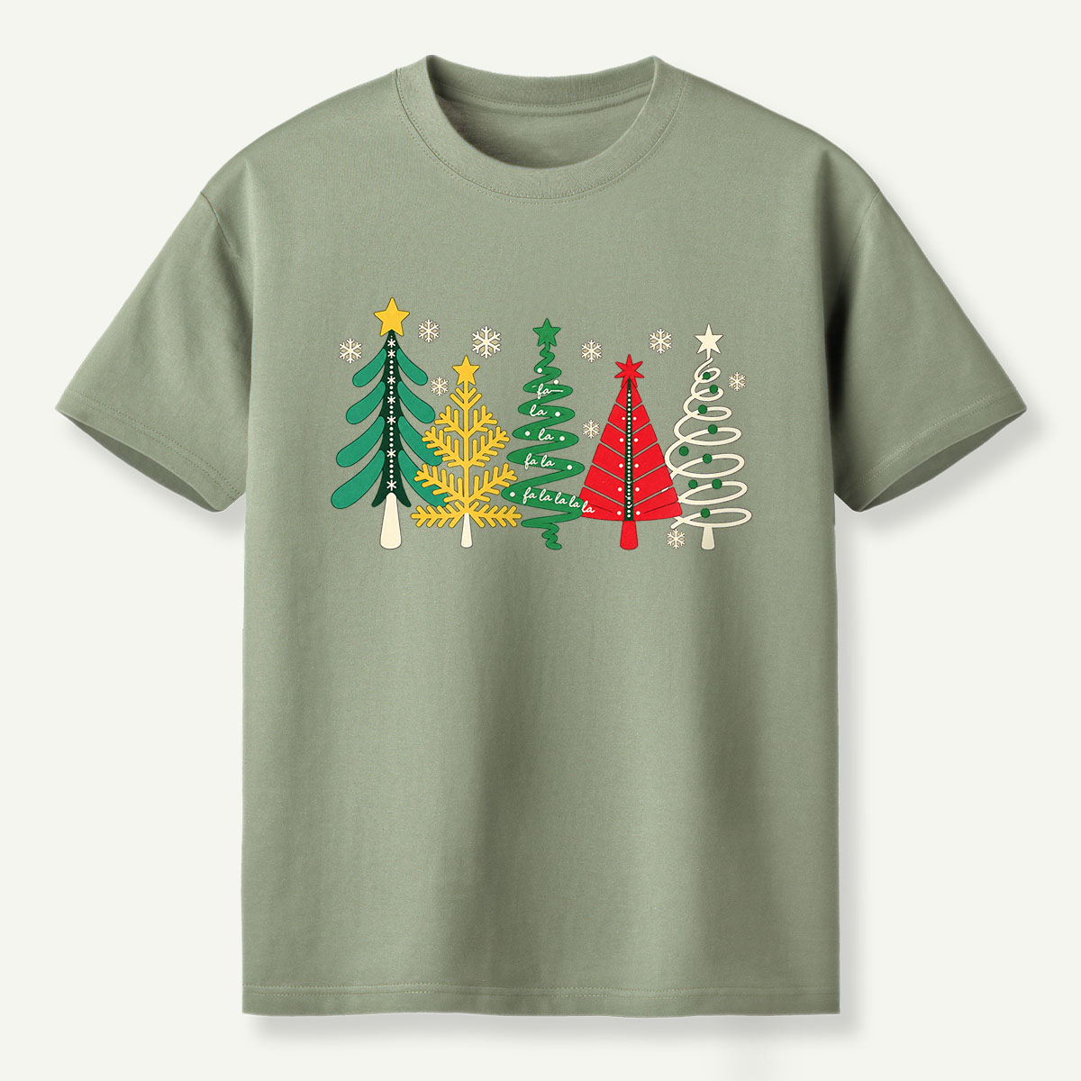 Retro Colorful Christmas Tree Collection T-Shirt
