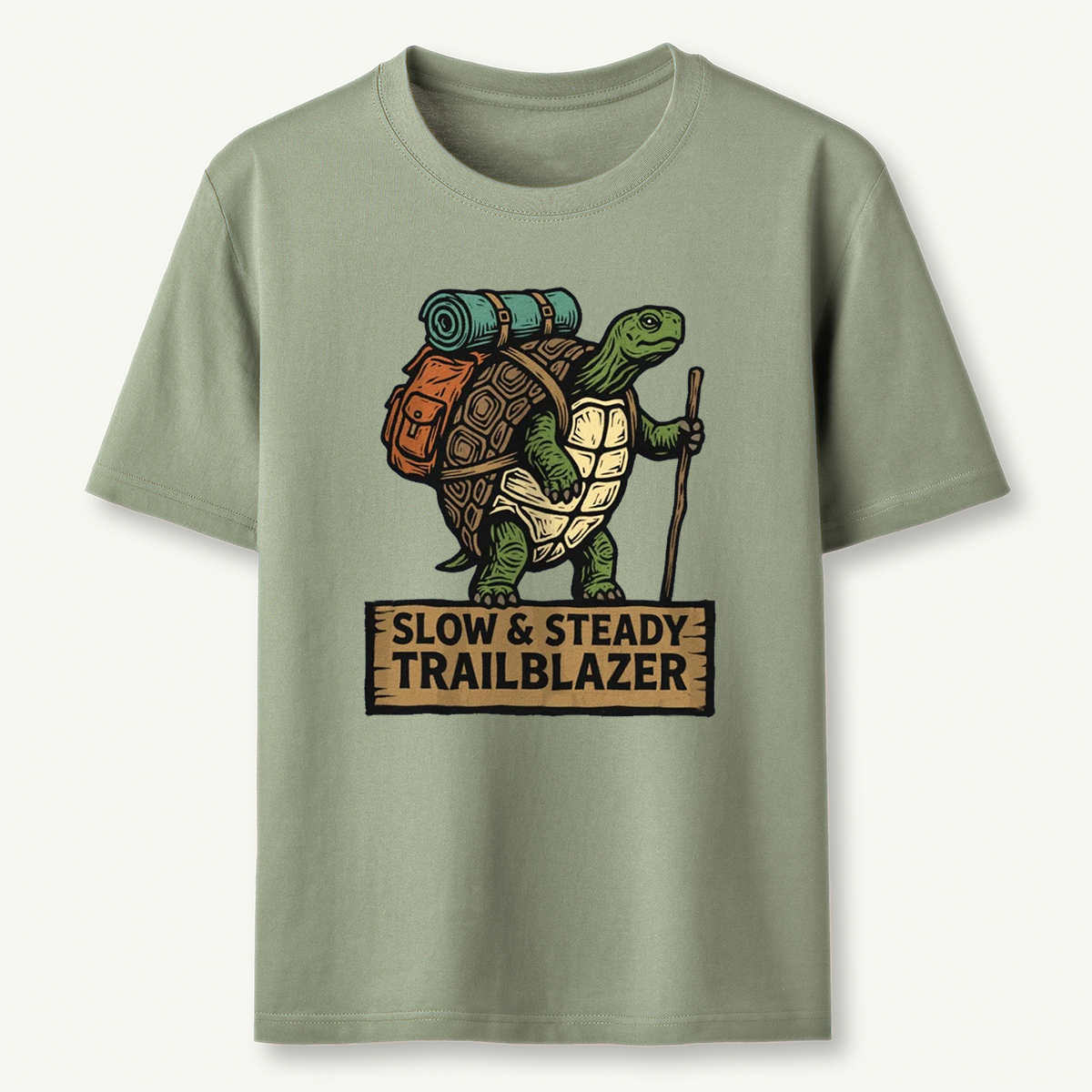 Slow Steady Trailblazer Tortoise Backpacker T-Shirt