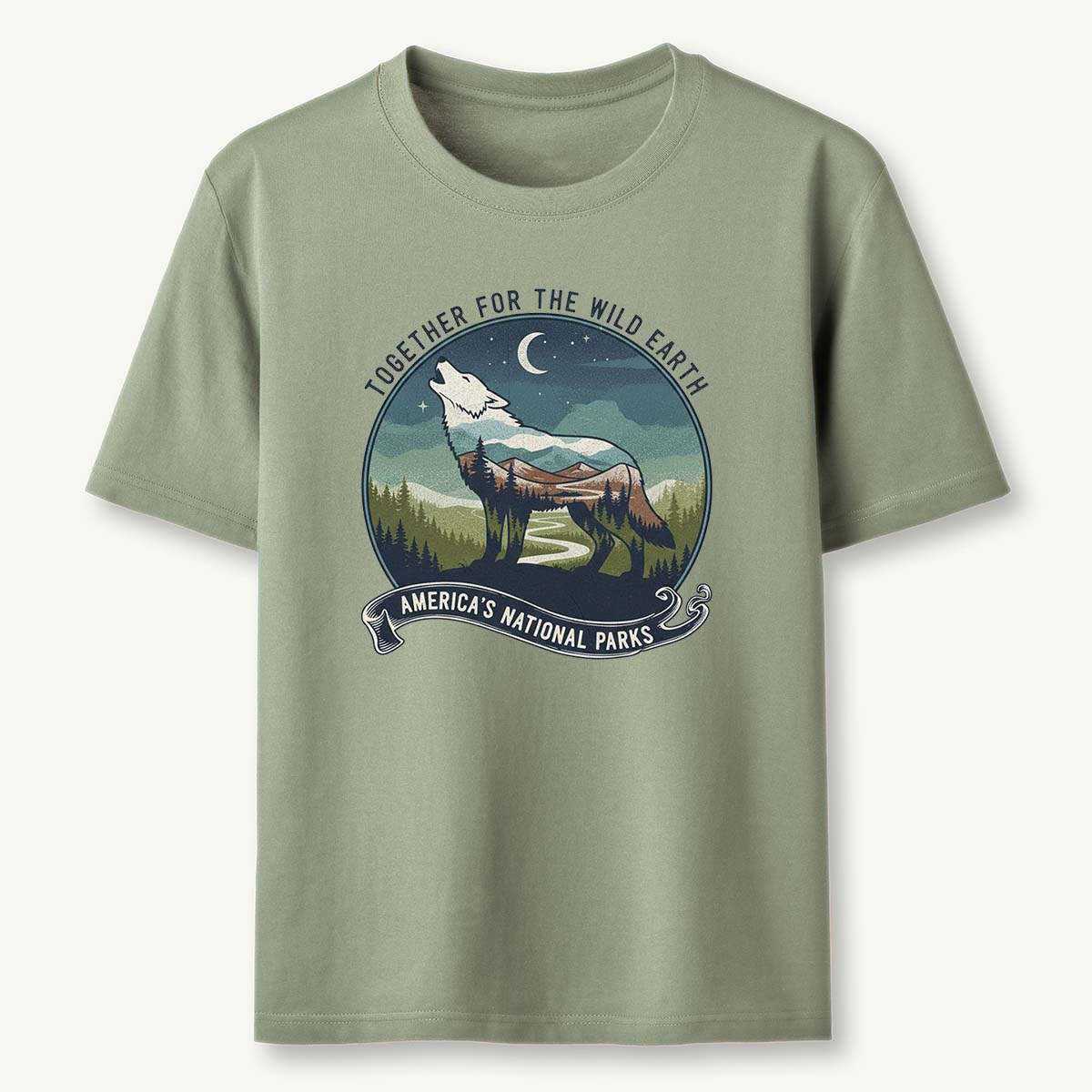 Together for the Wild Earth Americas National Parks Wolf T-Shirt