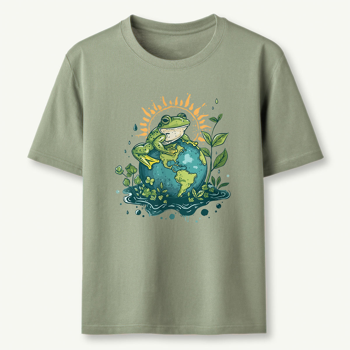 Frog Earth Day Green Themed T-Shirt
