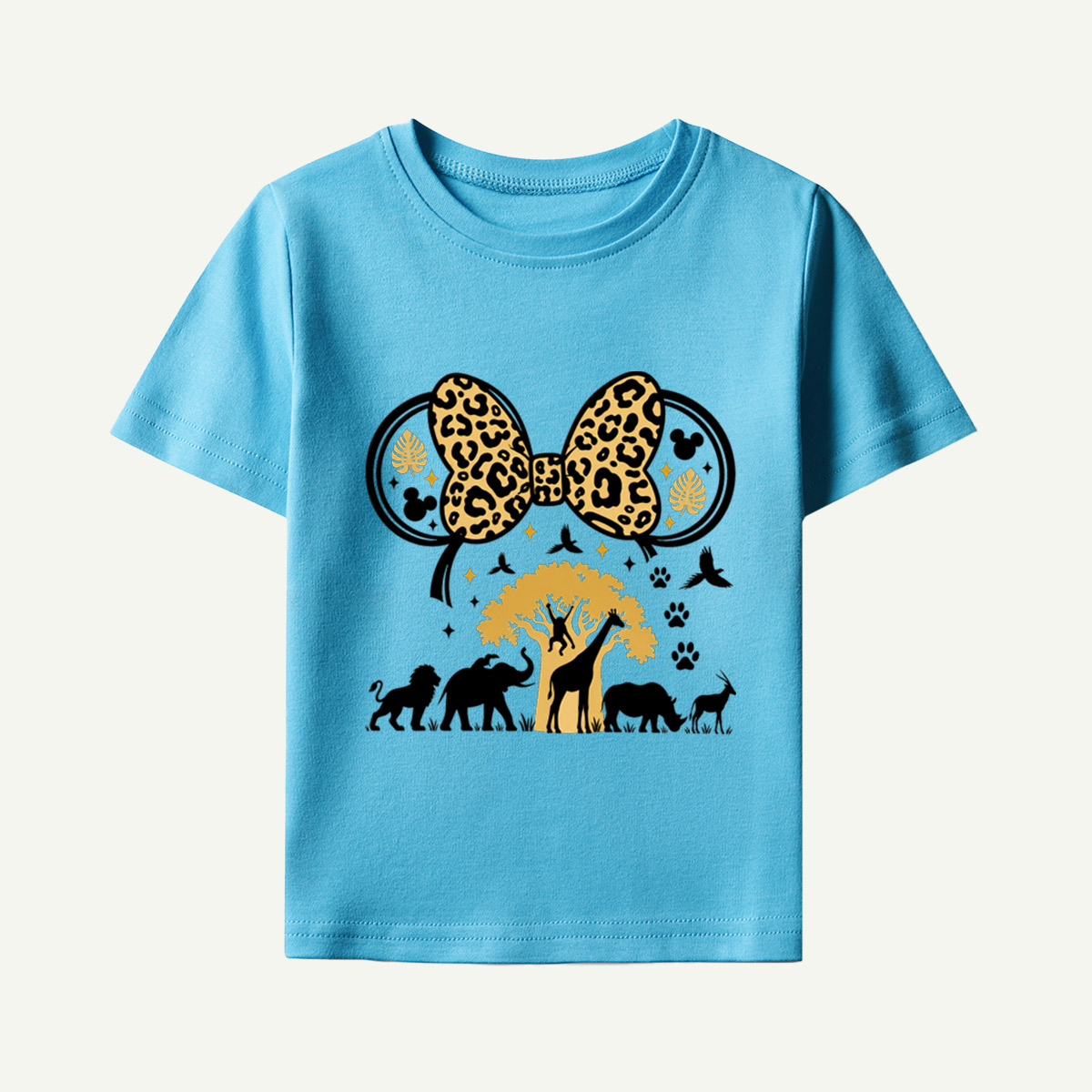 Leopard Bow Wildlife Silhouette Kids T-Shirt