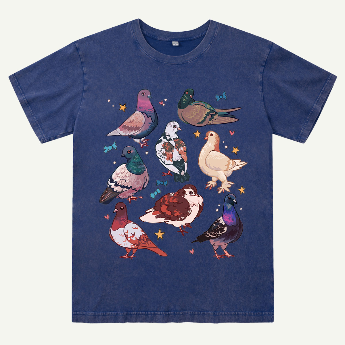 Cute Pigeon Squad Washed T-Shirt