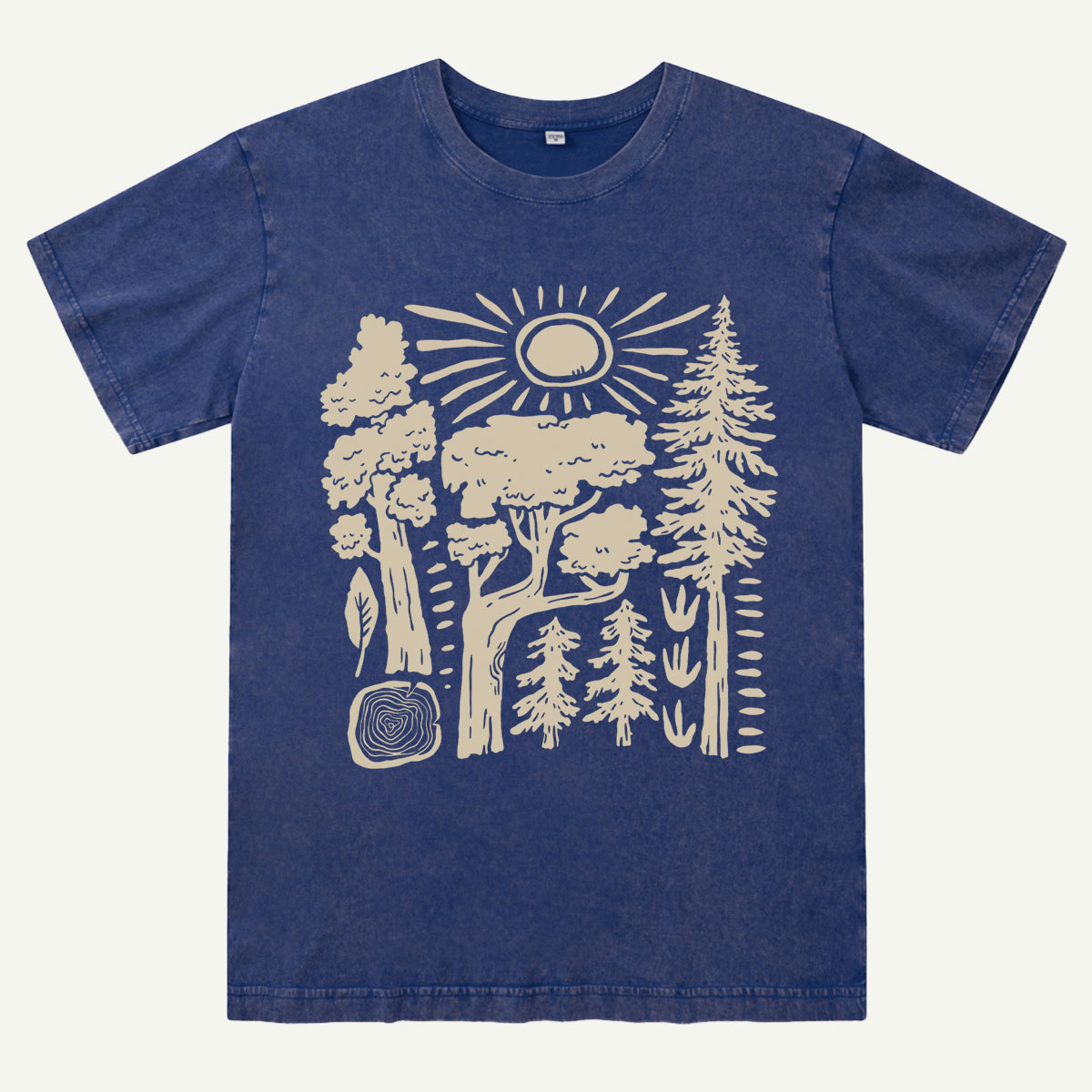 Minimalist Forest Sunrise Washed T-Shirt
