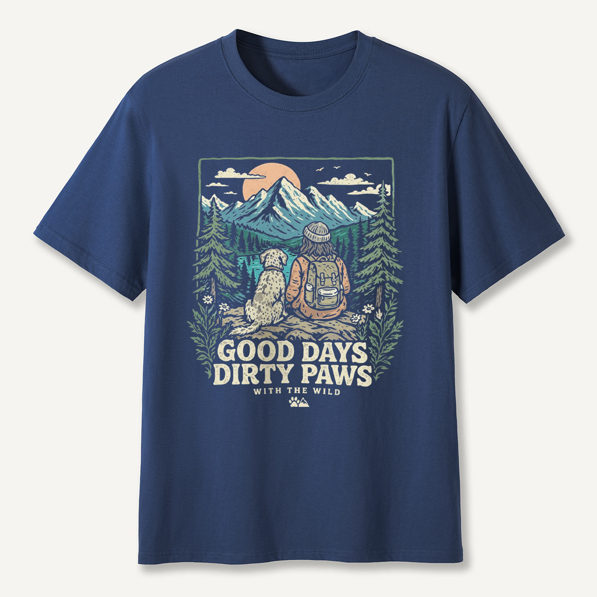 Adventure Dog & Mountain Outdoor Hiking T-Shirt