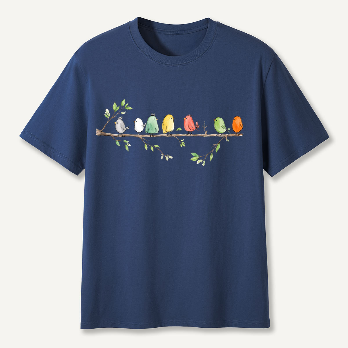 Colorful Songbirds On Branch T-Shirt