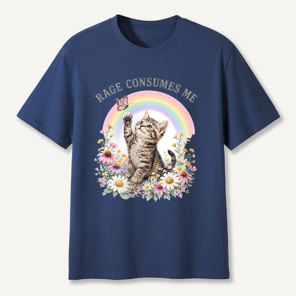 Rainbow Garden Cat T-Shirt