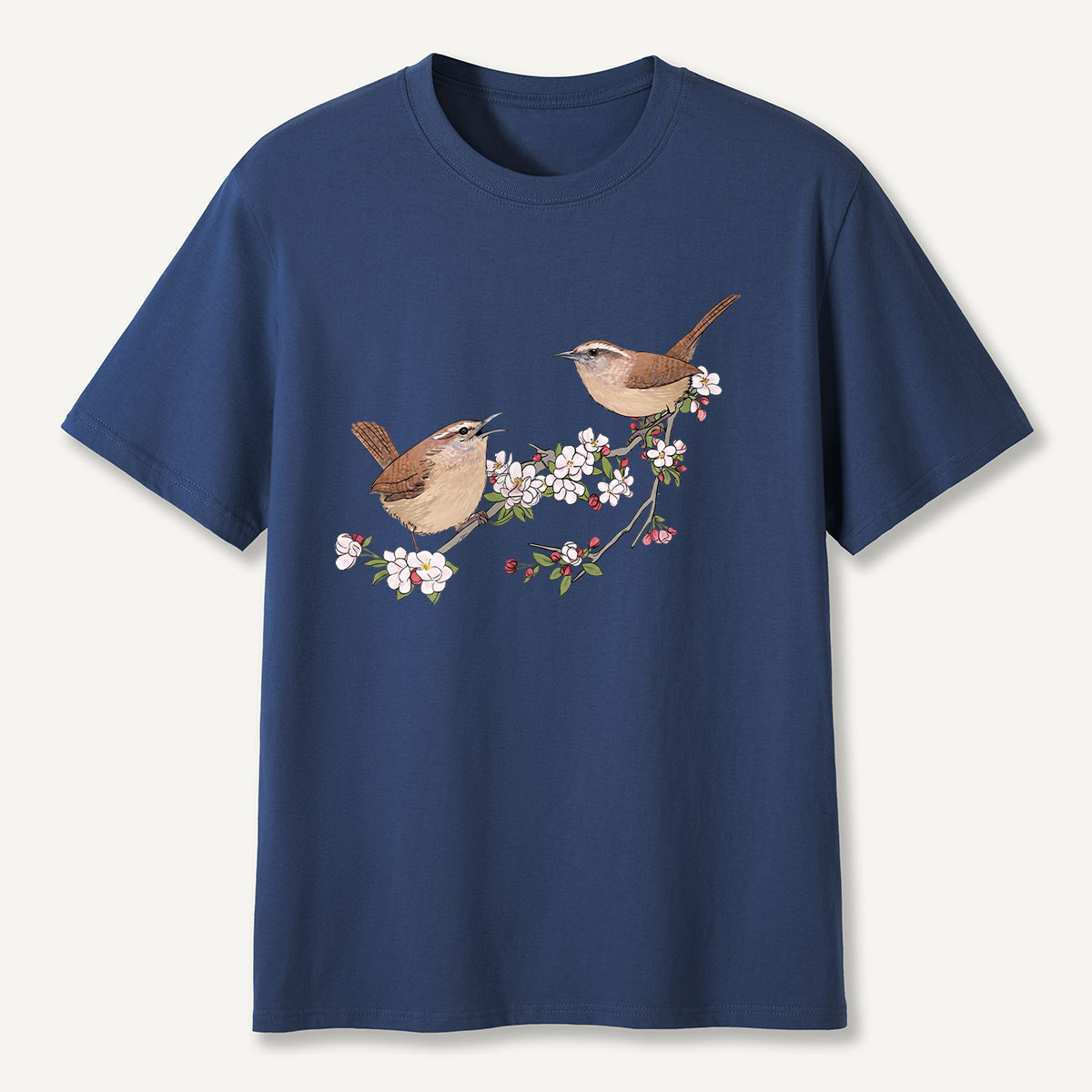Songbirds On Blooming Branch Nature T-Shirt