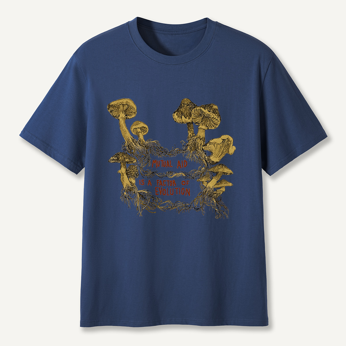 Mutual Aid Mushroom Evolution T-Shirt
