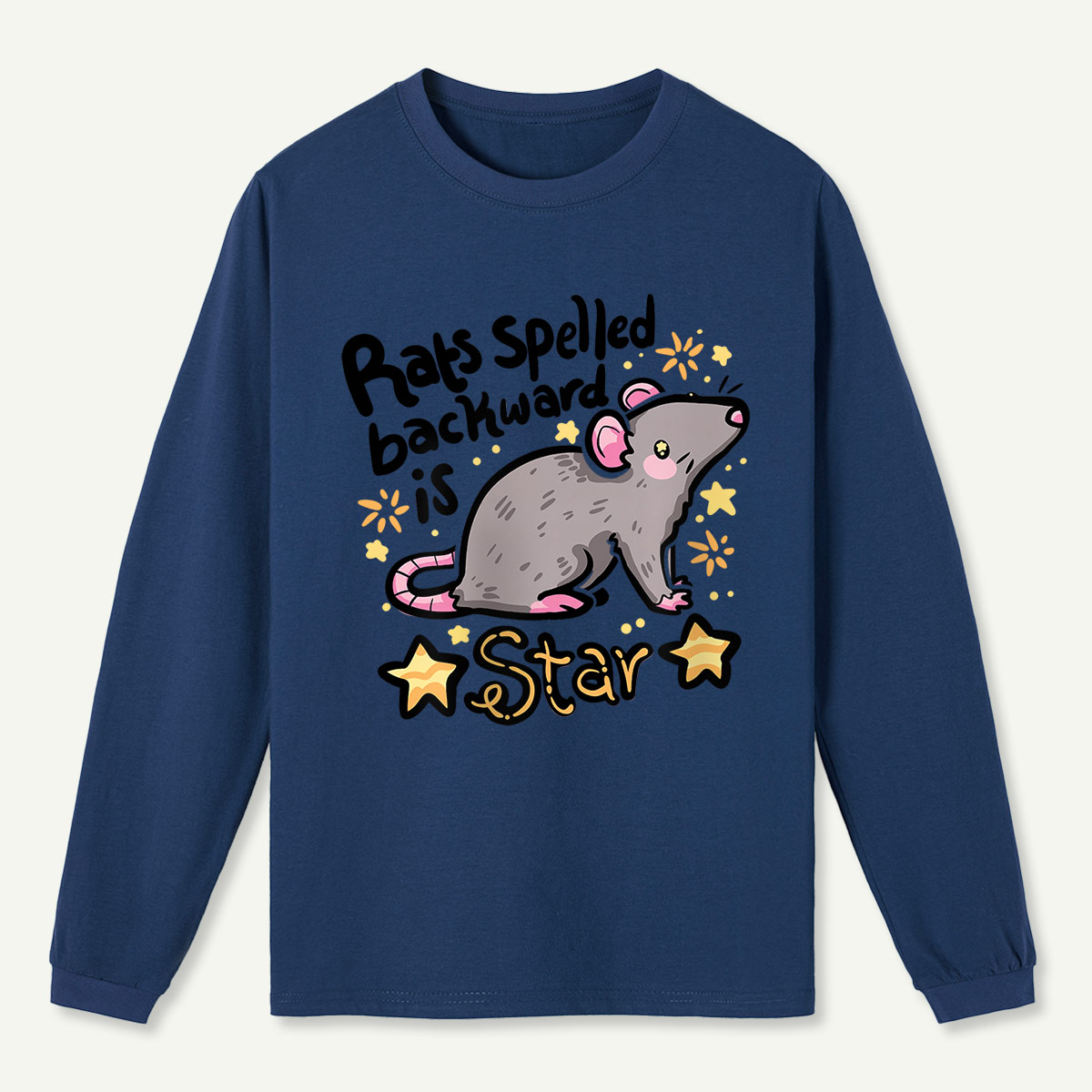 Rat Star Graphic Long Sleeve T-Shirt