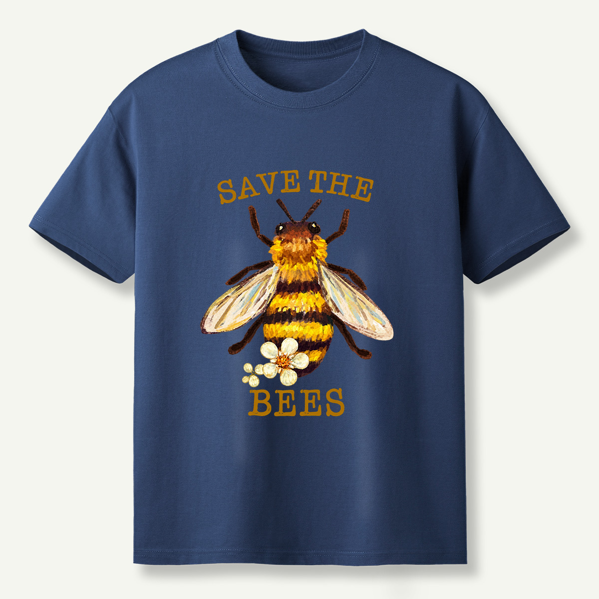 Save The Bees Watercolor Bee Floral Illustration T-Shirt