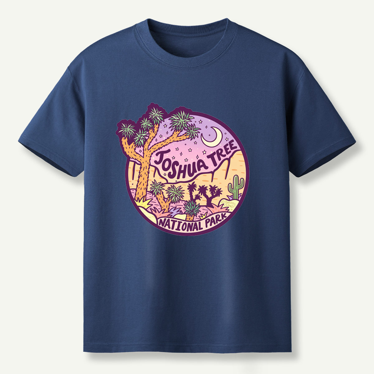 Joshua Tree National Park Desert Moonlight Landscape T-Shirt