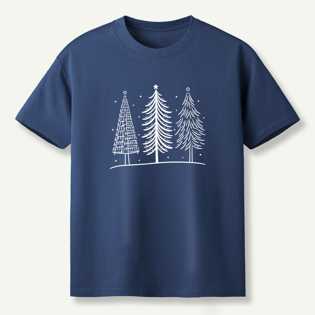 Hand Drawn Winter Christmas Tree Trio T-Shirt