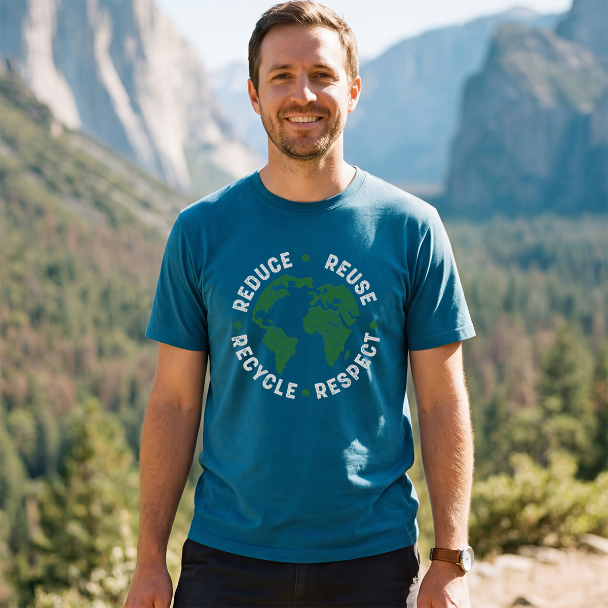 Reduce Reuse Recycle Respect Vintage Recycling Earth Day Essential T-Shirt