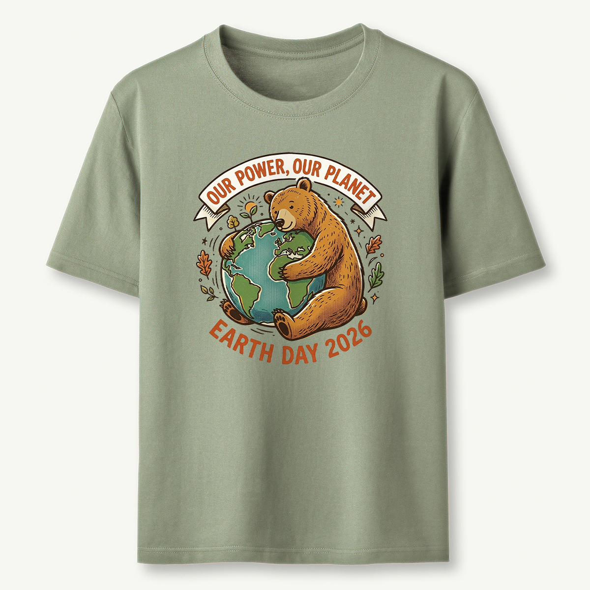 Our Power Our Planet Bear Earth Day T‑Shirt