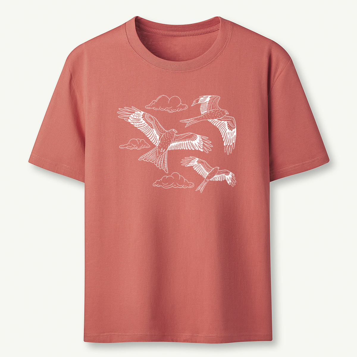 Flying Birds Line Art Minimalist Wildlife Graphic T‑Shirt