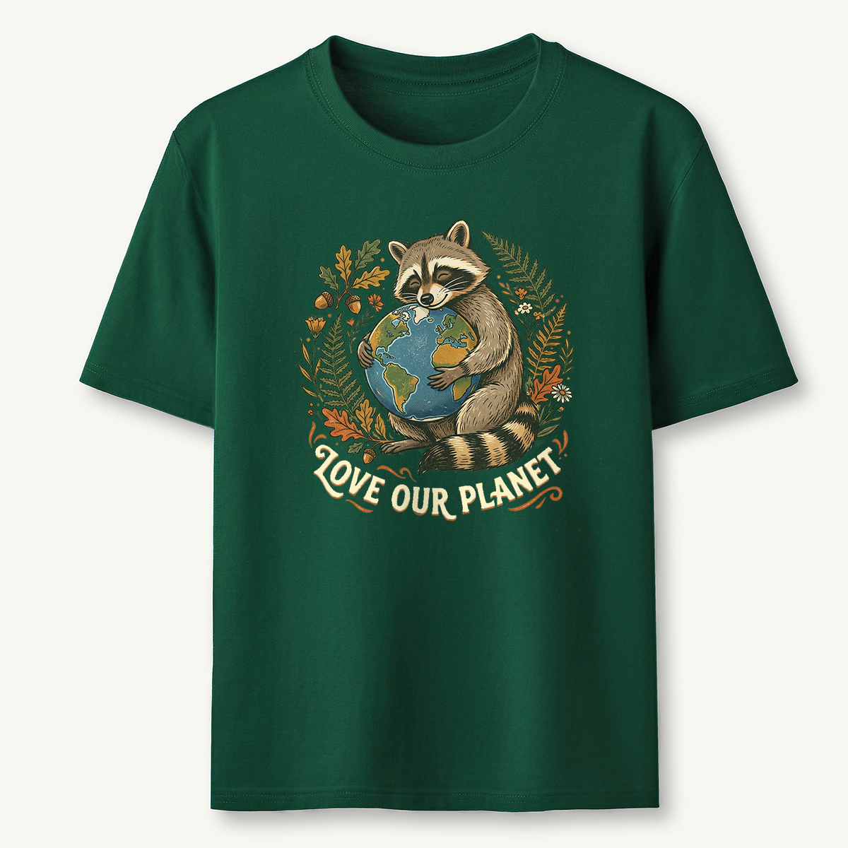 Love Our Planet Raccoon Earth T‑Shirt